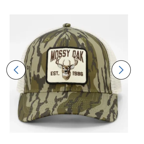 NWT Mossy Oak Brown Camo Trucker Hat with Deer Patch - Picture 10 of 11